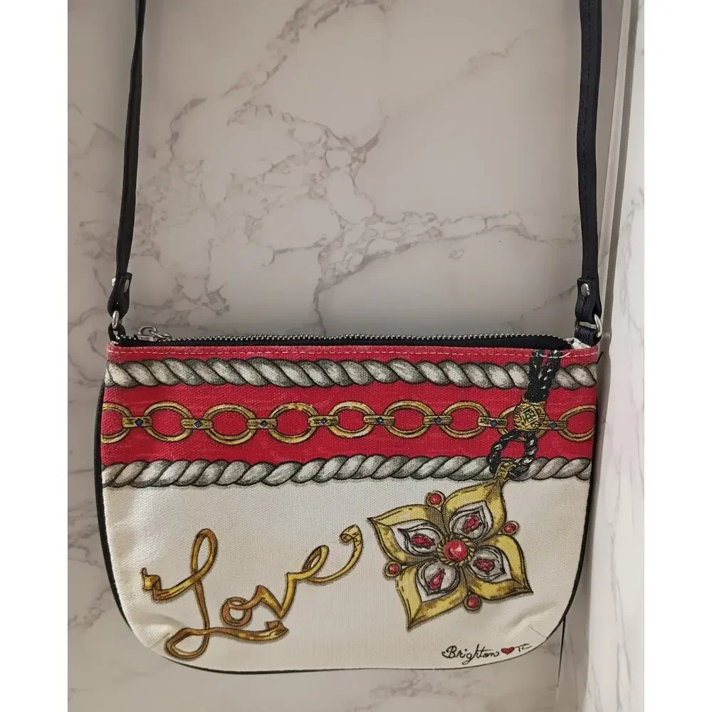 BRIGHTON Glitter & Go Canvas Crossbody Bag - NWOT - Picture 2 of 3